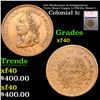 Image 1 : 1783 Washington & Independence Unity States Copper 1c Colonial Cent GW-104, Baker-1 1c Graded xf40 B