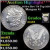Image 1 : ***Auction Highlight*** 1879-s Rev '78 Top 100 Morgan Dollar $1 Graded Select Unc By USCG (fc)