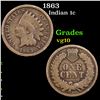 Image 1 : 1863 Indian Cent 1c Grades vg+
