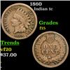 Image 1 : 1860 Indian Cent 1c Grades f+