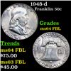 Image 1 : 1948-d Franklin Half Dollar 50c Grades Choice Unc FBL