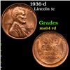 Image 1 : 1936-d Lincoln Cent 1c Grades Choice Unc RD