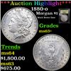Image 1 : ***Auction Highlight*** 1880-o Morgan Dollar $1 Graded Select+ Unc By USCG (fc)