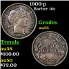 Image 1 : 1900-p Barber Dime 10c Grades Choice AU