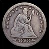 Image 2 : 1853-p Arrows & Rays Seated Liberty Quarter 25c Grades vf+
