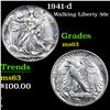 Image 1 : 1941-d Walking Liberty Half Dollar 50c Grades Select Unc