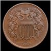 Image 2 : 1864 Large Motto Two Cent Piece 2c Grades vf++