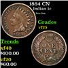 Image 1 : 1864 CN Indian Cent 1c Grades vf+