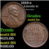 Image 1 : 1919-s Lincoln Cent 1c Grades Select Unc BN
