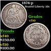 Image 1 : 1874-p Seated Liberty Dime 10c Grades vf++