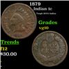 Image 1 : 1879 Indian Cent 1c Grades vg+