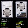 Image 1 : NGC 1890-s Morgan Dollar $1 Graded ms60 By NGC