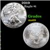 Image 1 : 2019 Silver Eagle Dollar $1 Grades ms69