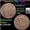Image 1 : ***Auction Highlight*** 1787 Fugio 1C United States, 4 Cinq Colonial Cent Mint Error 1c Graded vg10 