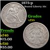 Image 1 : 1875-p Seated Liberty Dime 10c Grades vf++