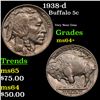 Image 1 : 1938-d Buffalo Nickel 5c Grades Choice+ Unc