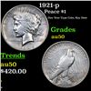 Image 1 : 1921-p Peace Dollar $1 Grades AU, Almost Unc