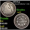 Image 1 : 1854-p Seated Liberty Half Dime 1/2 10c Grades vg+