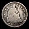 Image 2 : 1854-p Seated Liberty Half Dime 1/2 10c Grades vg+