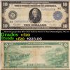 Image 1 : 1914 $10 Large Size Blue Seal Federal Reserve Note (Philadelphia, PA) 3-C Grades vf, very fine