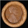 Image 2 : Mixed small cents 1c orig shotgun roll, 1917-d Wheat Cent, 1890 Indian Cent other end, Brinks Wrappe