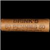Image 3 : Mixed small cents 1c orig shotgun roll, 1916-d Wheat Cent, 1898 Indian Cent other end, Brinks Wrappe