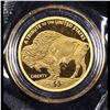 Image 2 : 2019 Cook Islands Buffalo $5 200mg .9999 Fine Gold Coin in Capsule. Tribute to the U.S.