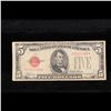 Image 2 : 1928C $5 Red Seal United States Note Fr-1528 Grades f, fine