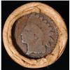 Image 3 : Mixed small cents 1c orig shotgun roll, 1917-d Wheat Cent, 1891 Indian Cent other end, Brinks Wrappe