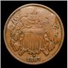 Image 2 : 1867 Two Cent Piece Countertsamped 2c Grades vf details