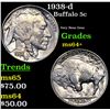 Image 1 : 1938-d Buffalo Nickel 5c Grades Choice+ Unc