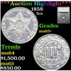 Image 1 : ***Auction Highlight*** 1858 Three Cent Silver 3cs Graded ms63+ By SEGS (fc)