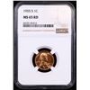 Image 2 : NGC 1955-s Lincoln Cent 1c Graded ms65 rd By NGC