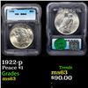 Image 1 : 1922-p Peace Dollar $1 Graded ms63 By ICG
