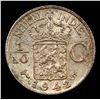 Image 2 : 1942S Netherlands 1/10 Gulden 1/10g Grades Choice Unc