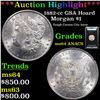 Image 1 : ANACS 1882-cc Morgan Dollar GSA Hoard $1 Graded ms64 By ANACS