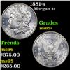 Image 1 : 1881-s Morgan Dollar $1 Grades GEM+ Unc