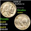 Image 1 : 1938-d Buffalo Nickel 5c Grades Choice+ Unc