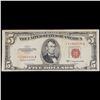 Image 2 : **Star Note** 1953B Red Seal $5 Legal Tender Note Grades vf+