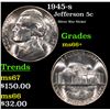 Image 1 : 1945-s Jefferson Nickel 5c Grades GEM++ Unc