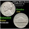 Image 1 : 1960-p Jefferson Nickel Mint Error 5c Grades vf++