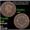 Image 1 : 1828 Lg Narrow Date Coronet Head Large Cent 1c Grades vg, very good