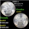Image 1 : 1891-s Morgan Dollar $1 Grades Select+ Unc