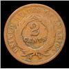 Image 3 : 1864 Large Motto Two Cent Piece 2c Grades f, fine