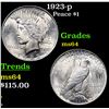 Image 1 : 1923-p Peace Dollar $1 Grades Choice Unc