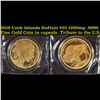 Image 1 : 2019 Cook Islands Buffalo $25 1200mg .9999 Fine Gold Coin in capsule. Tribute to the U.S.
