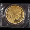Image 2 : 2019 Cook Islands Buffalo $25 1200mg .9999 Fine Gold Coin in capsule. Tribute to the U.S.