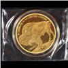 Image 3 : 2019 Cook Islands Buffalo $25 1200mg .9999 Fine Gold Coin in capsule. Tribute to the U.S.