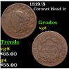Image 1 : 1819/8 Coronet Head Large Cent 1c Grades vg, very good
