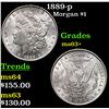Image 1 : 1889-p Morgan Dollar $1 Grades Select+ Unc